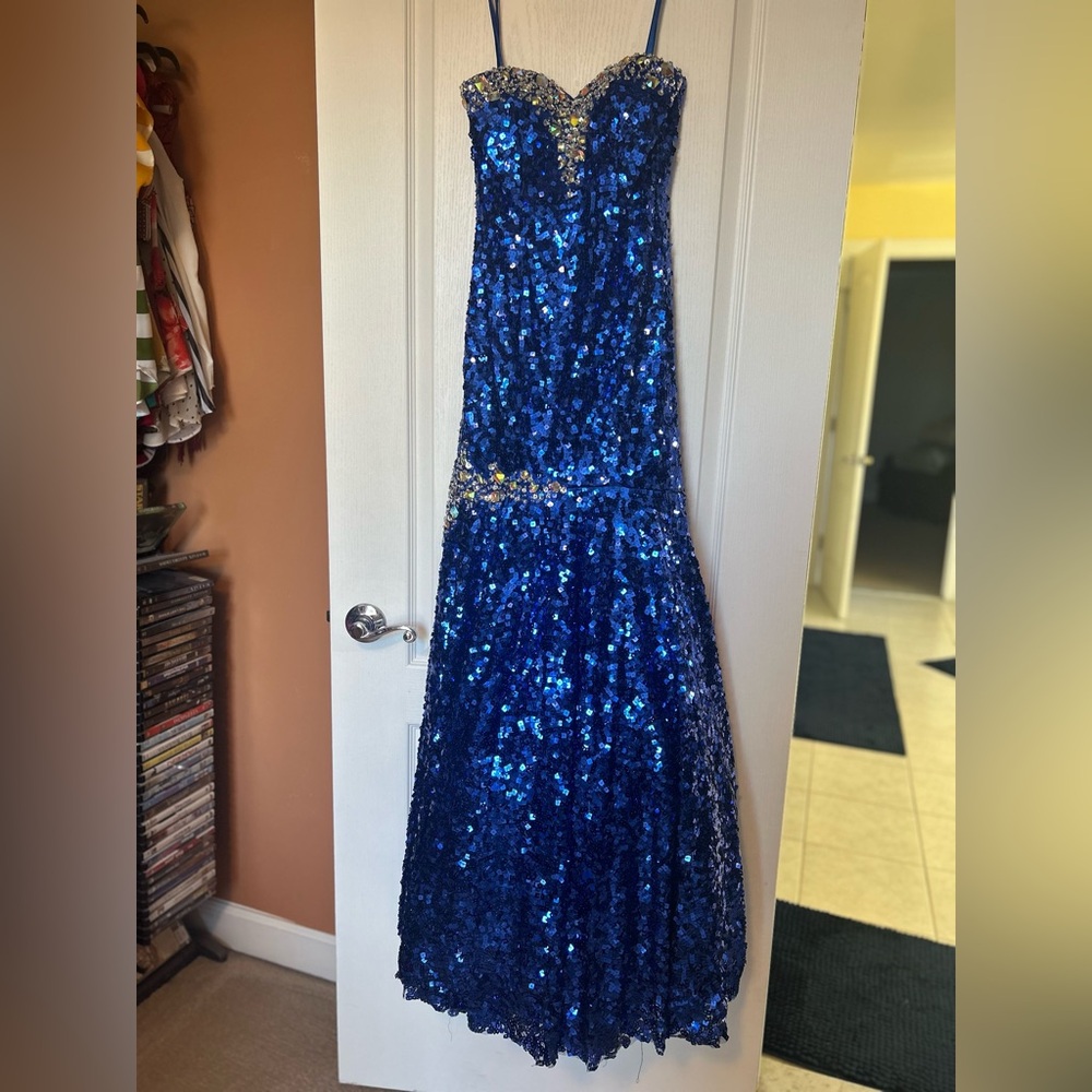 Dancing Queen Blue Sequin Gown
